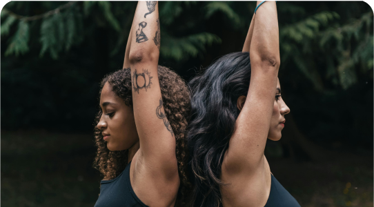 women meditating
